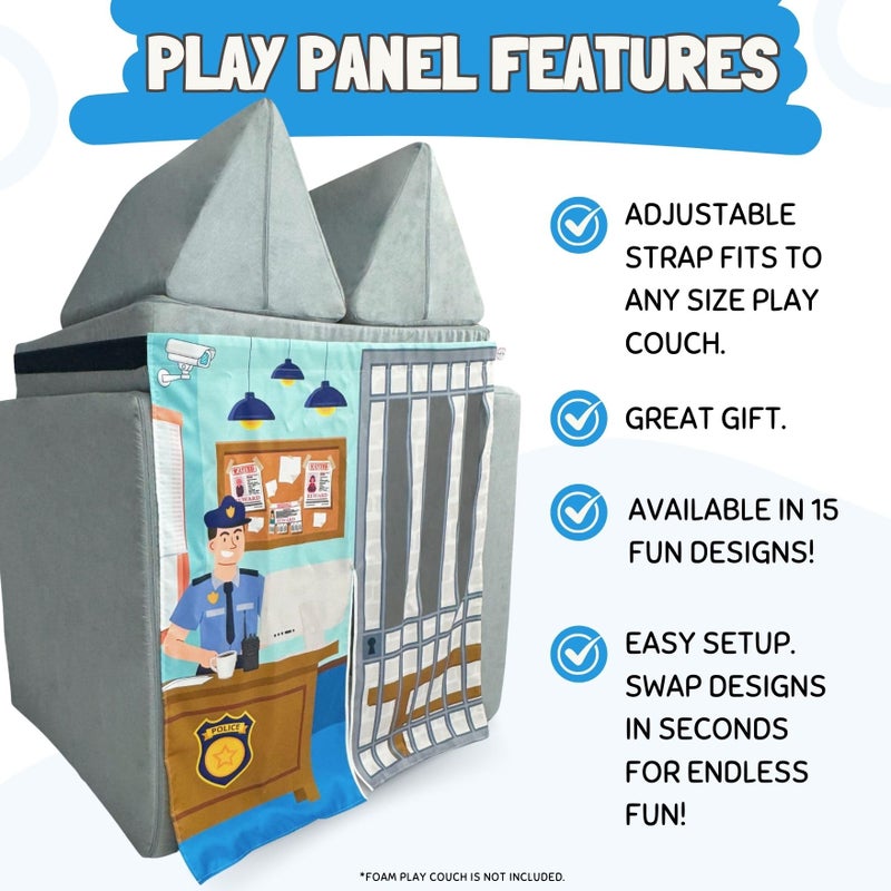 Couch Swag Play Panel for Childrens Foam Sofa Kids Couch (Police) - Image 2